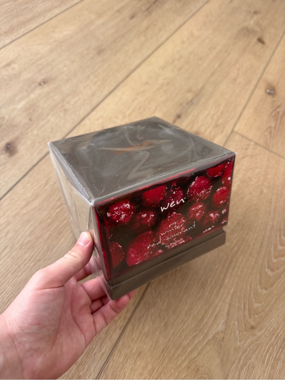WEN Winter Currant Decorative Candle - Red and Brown Packaging